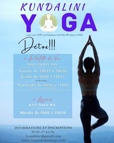 Lynn THIRY Cours de Kundalini Yoga HYERES ET LAVALETTE DU VAR SAISON 2026/2027